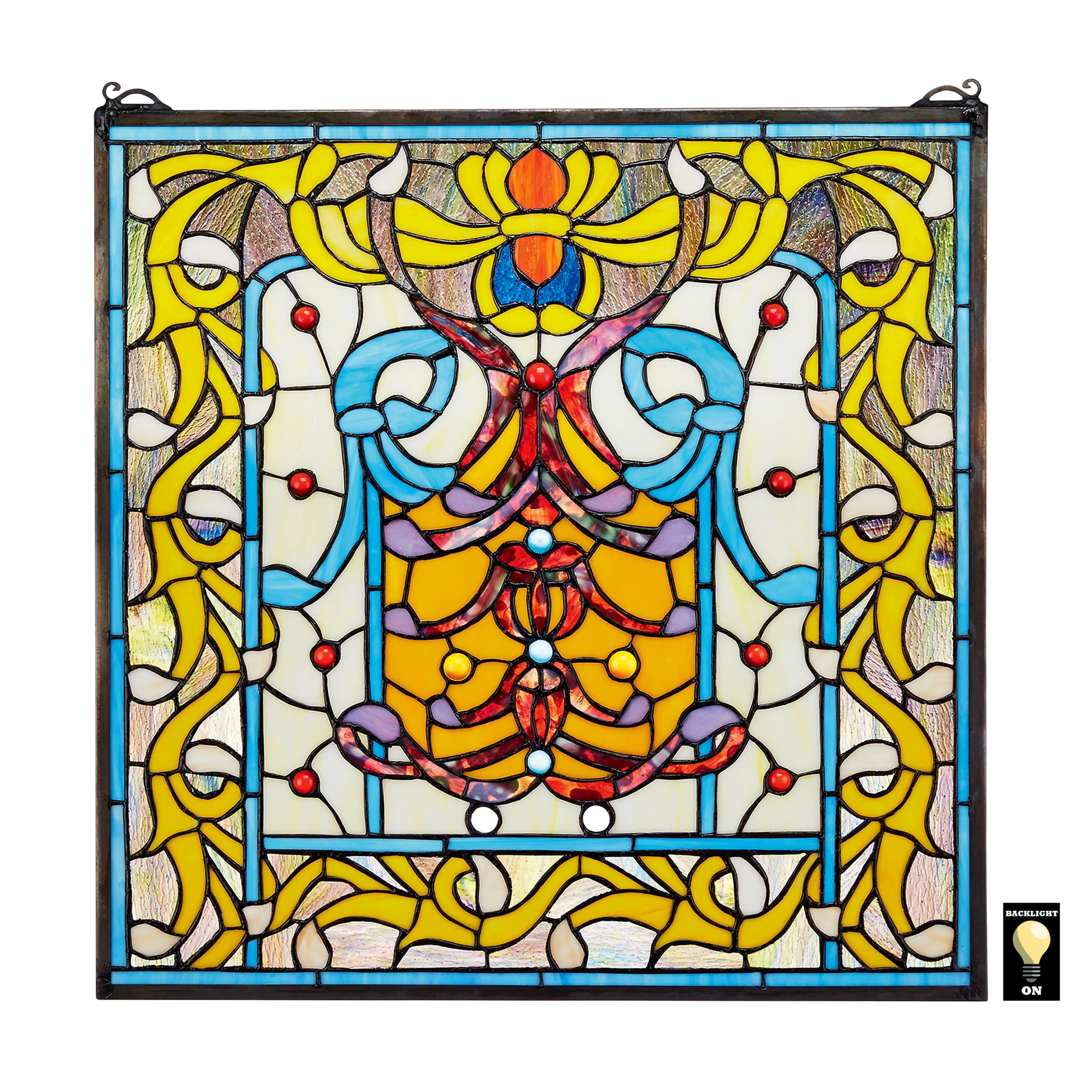 Bedford Manor Multicolor Stained Glass Window Panel