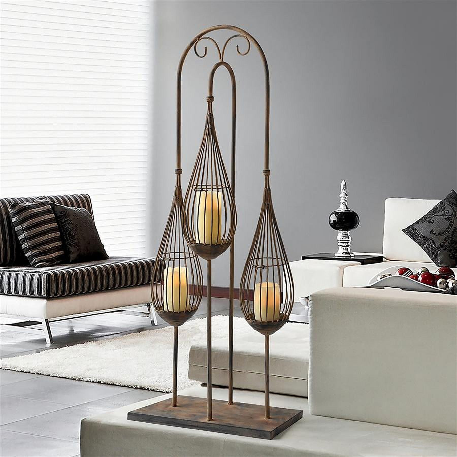 Design Toscano Big Splash Water Droplet Sculptural Metal Candle Holder
