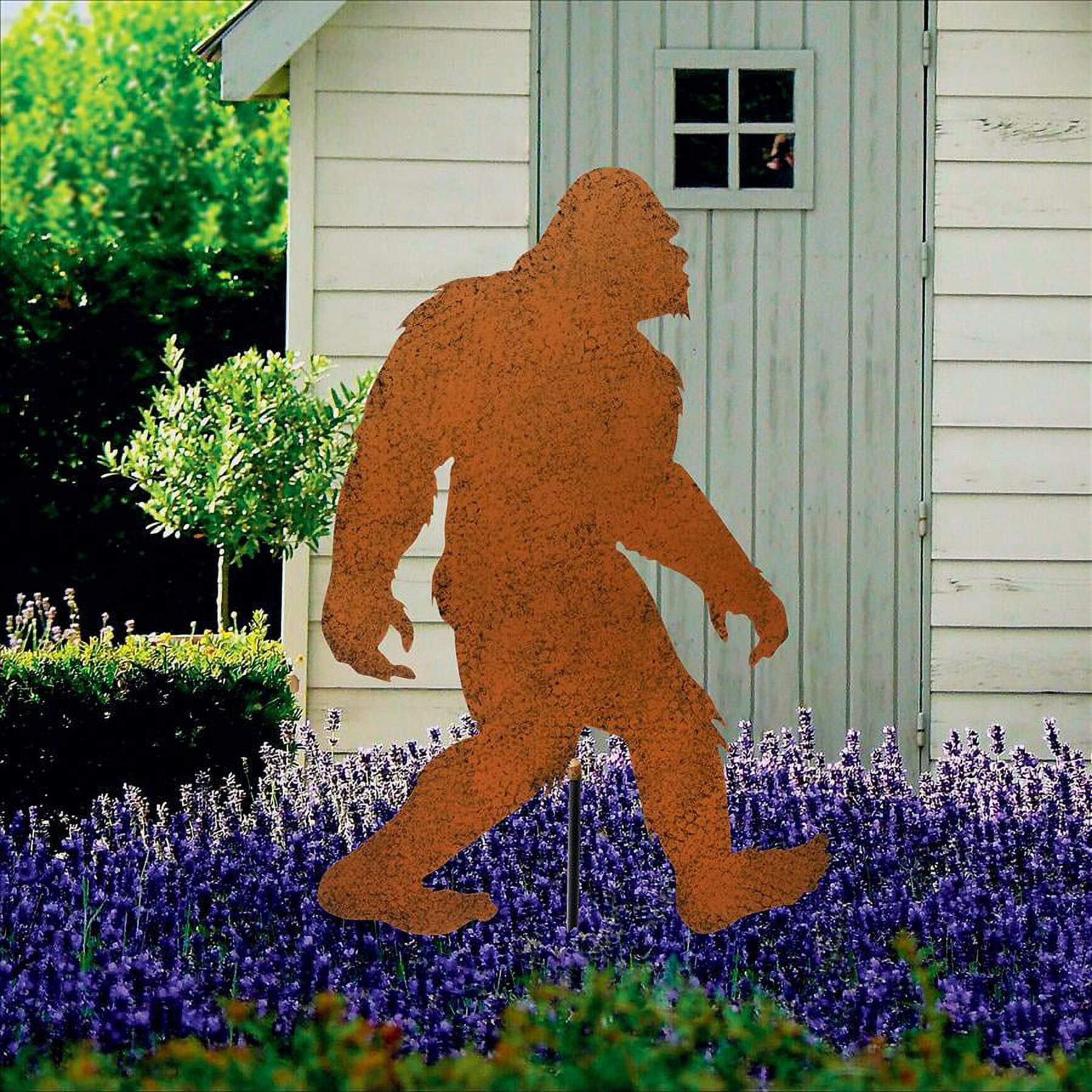 Rustic Brown Metal Yeti Silhouette Garden Stake