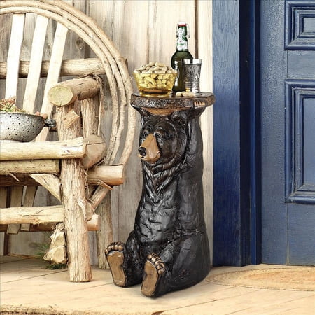 Design Toscano Black Forest Bear Pedestal Table