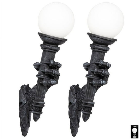 Design Toscano Blackfriar's Gate Wall Torchiere Lamp Set of Two