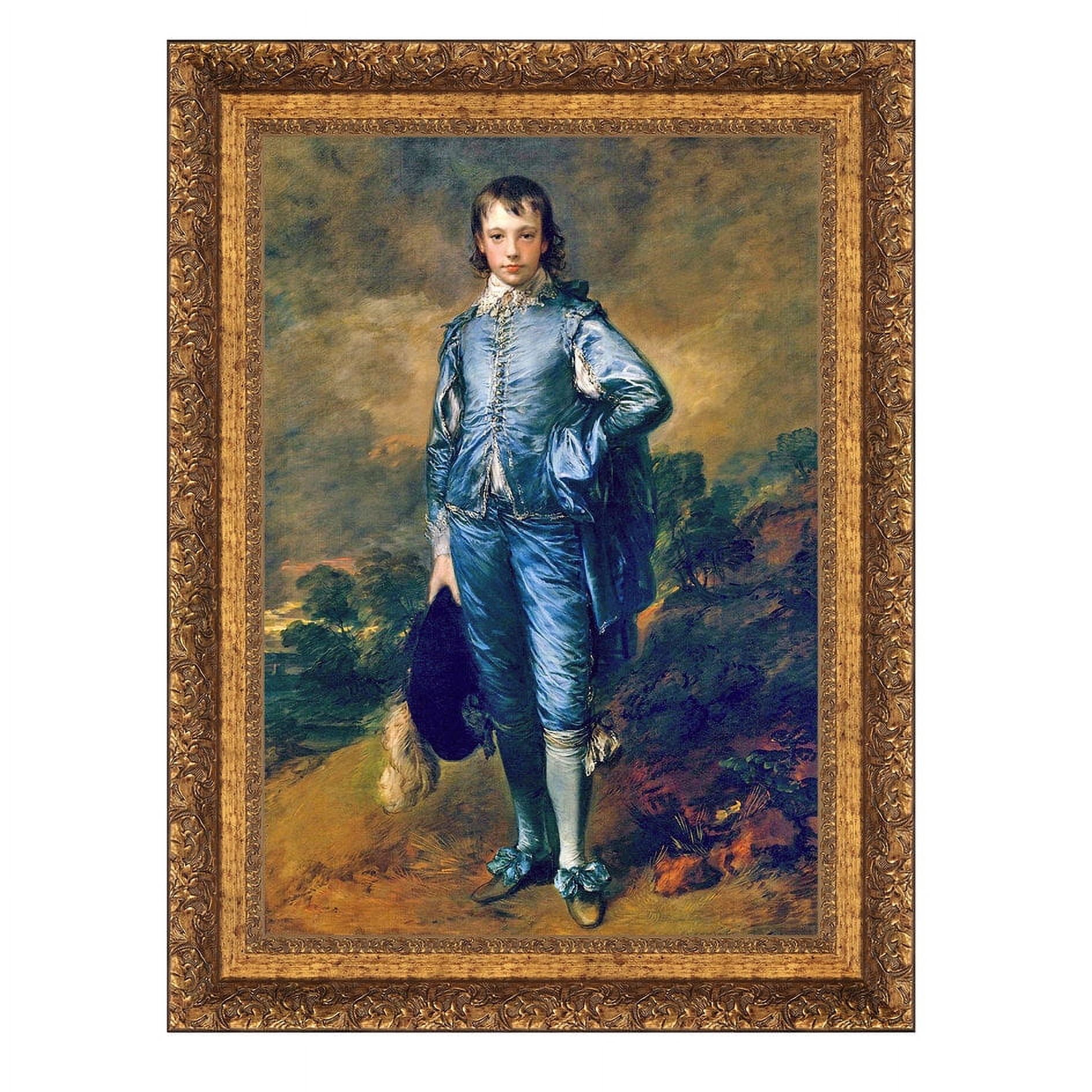 Grande Framed Replica of The Blue Boy on Canvas
