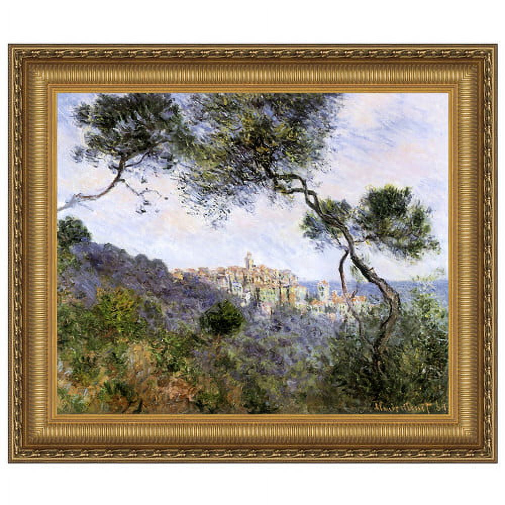 Claude Monet Framed Landscape Canvas Print in Gold Frame