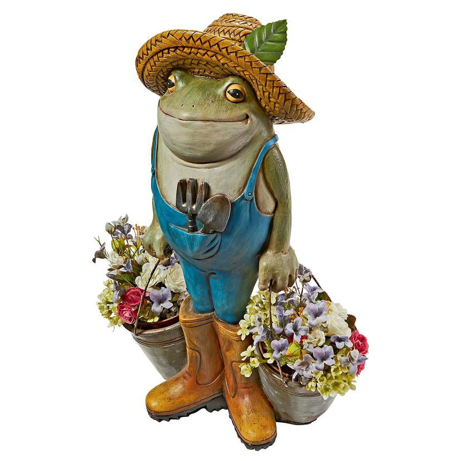 Buckets the Garden Frog Resin Outdoor Statue