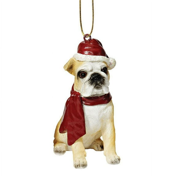 Design Toscano Bulldog Holiday Dog Ornament Sculpture