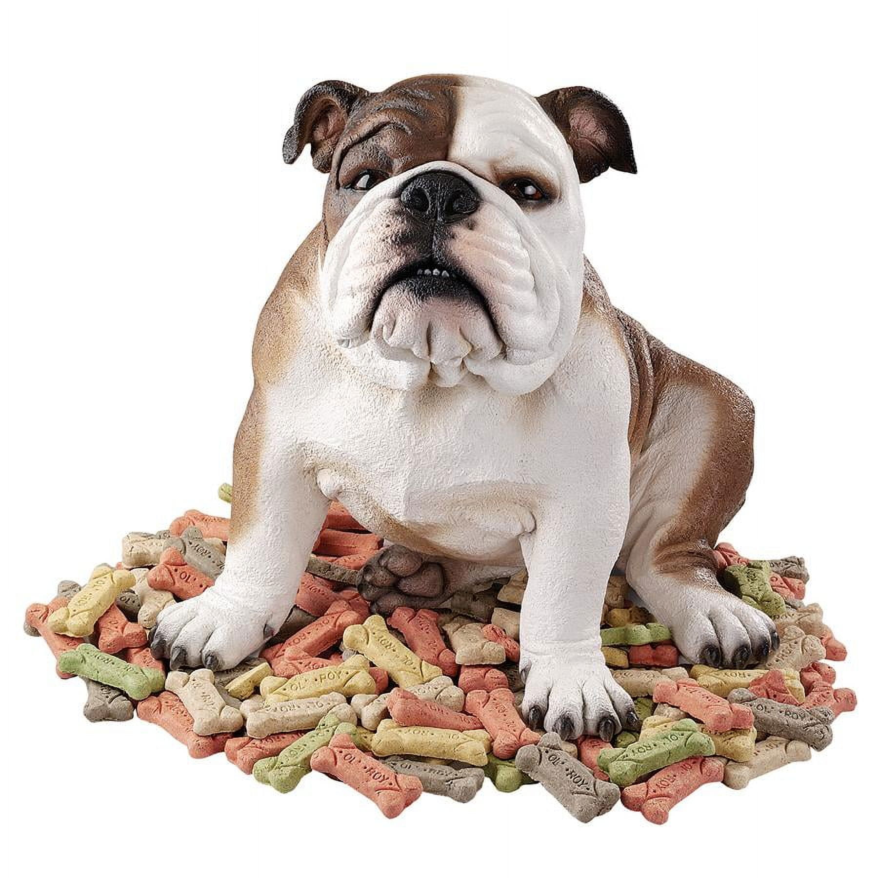 Hand-Painted Life-Like Bulldog Resin Garden Statue