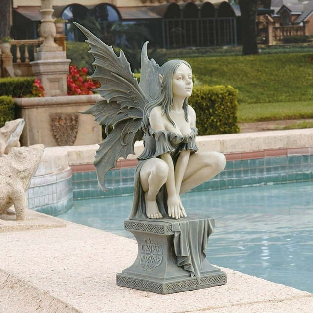 Design Toscano Celtic Fairy's Perilous Perch Garden Statue: Large