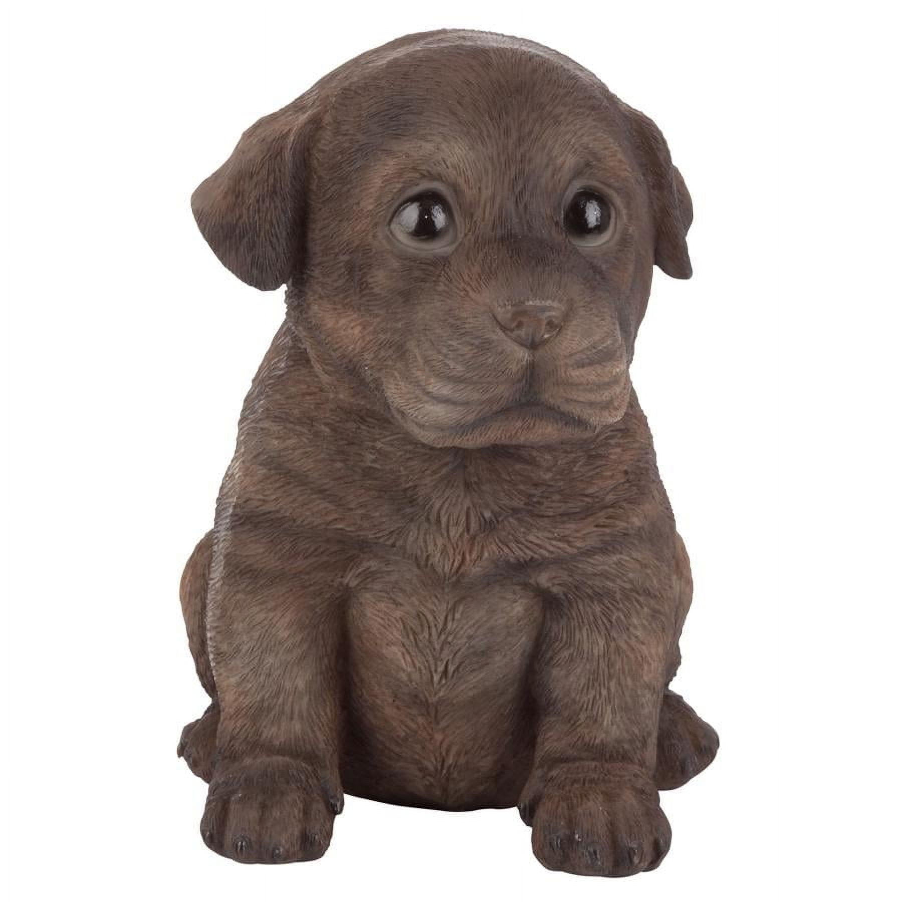 Chocolate Brown Resin Labrador Puppy Dog Statue