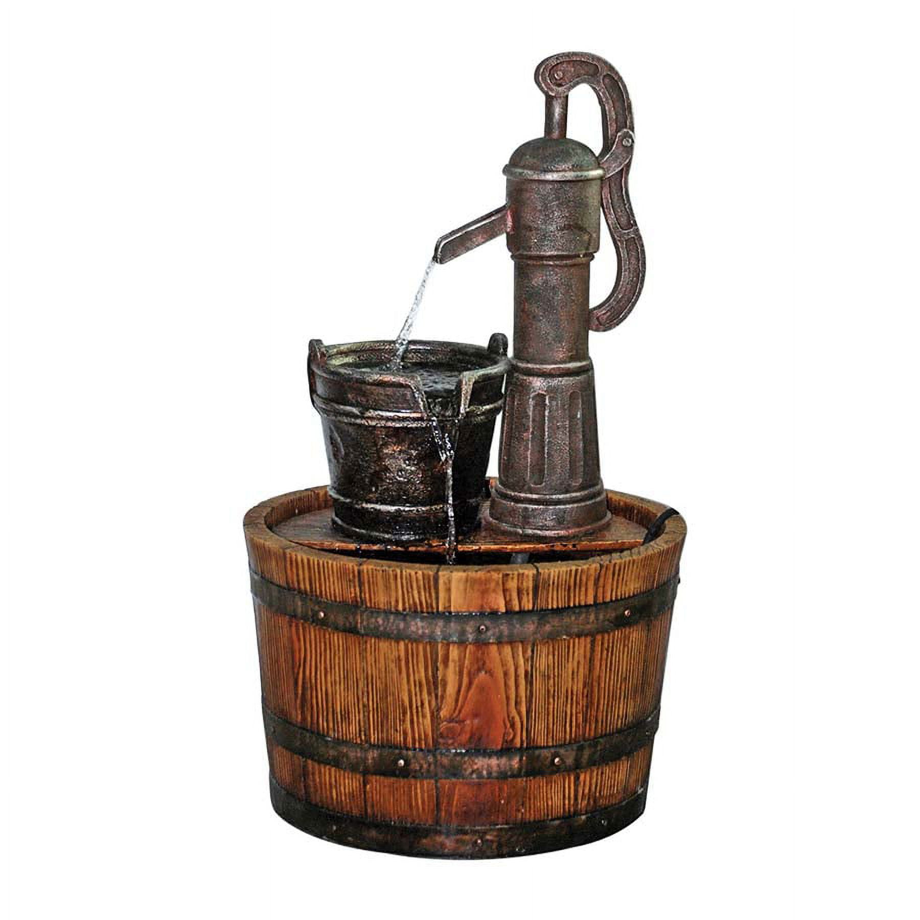 Rustic Farmhouse Cistern Well Pump Barrel Garden Fountain