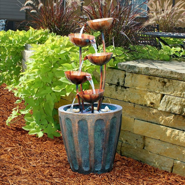 Design Toscano Copper Falls Cascading Garden Fountain - Walmart.com