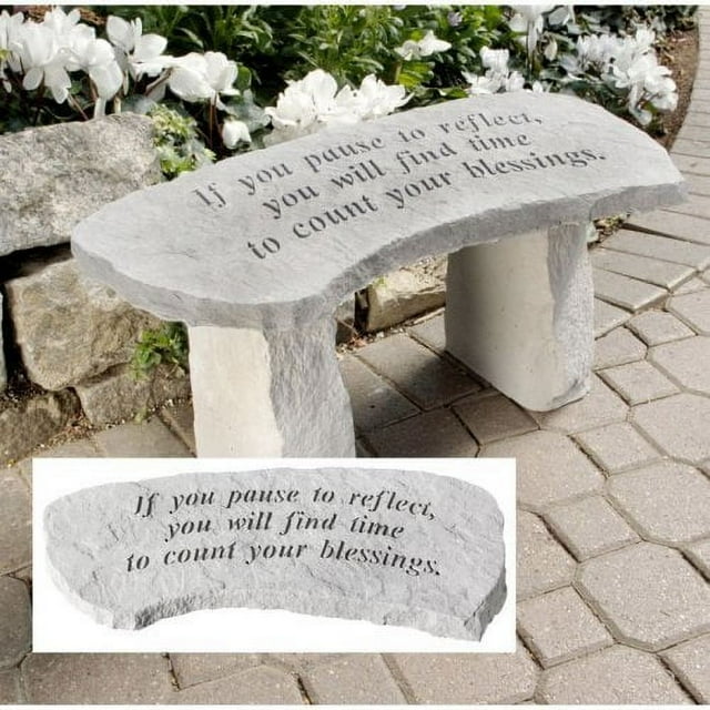 Design Toscano Count Your Blessings Memorial Bench Garden Bench Stone Bench