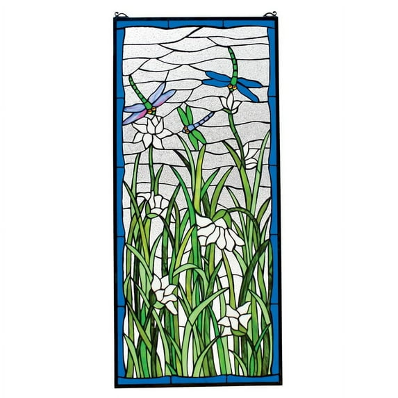 Design Toscano Dragonflies Dance Stained Glass Window