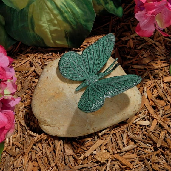 Design Toscano Emerald Verde Butterfly on Rock Statue