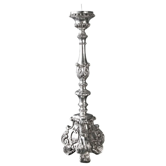 Design Toscano European Scroll-Footed Candlestick: Large