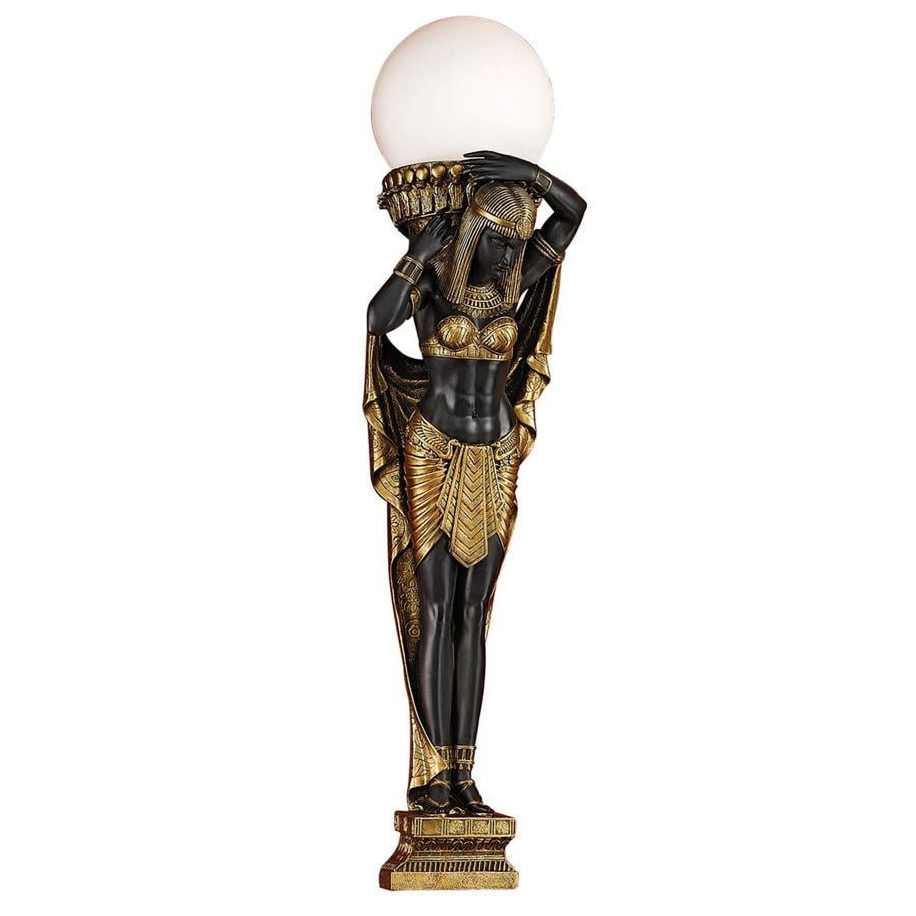 Egyptian Black and Gold Resin Wall Mounted Figurine Sconce