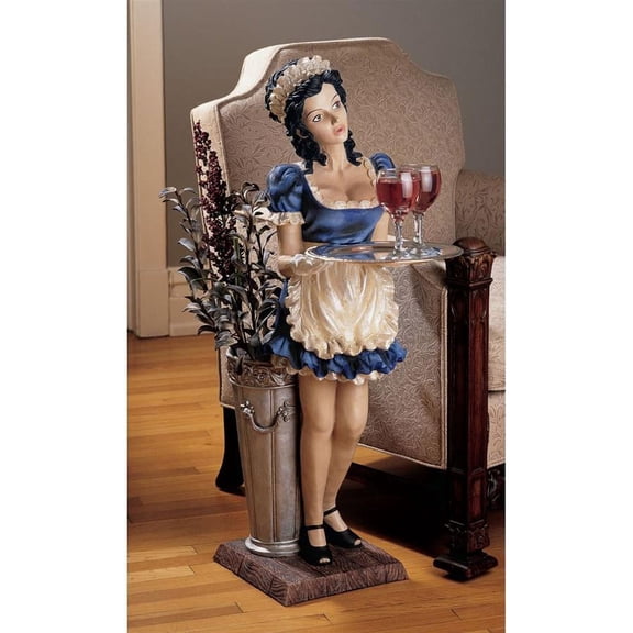 Design Toscano Genevieve, the Buxom French Maid Pedestal Sculptural Table