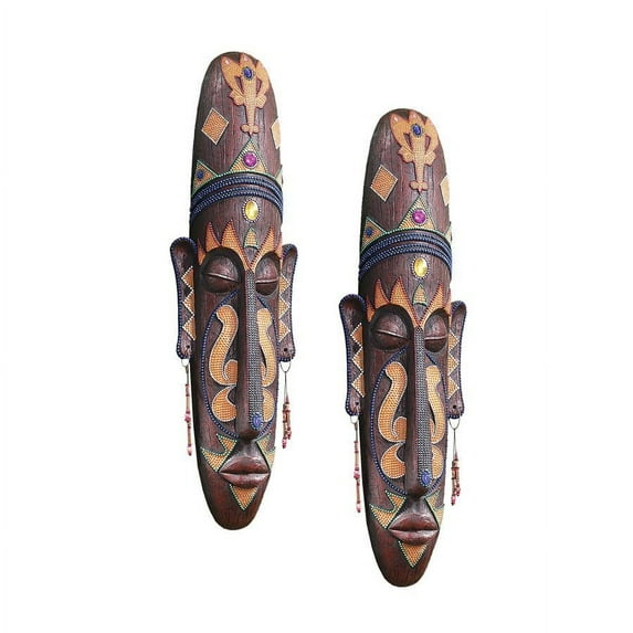 Design Toscano Grand Scale Tribal Wall Mask: Set of Two