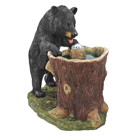 Design Toscano Guzzling Gulp Black Bear Garden Fountain