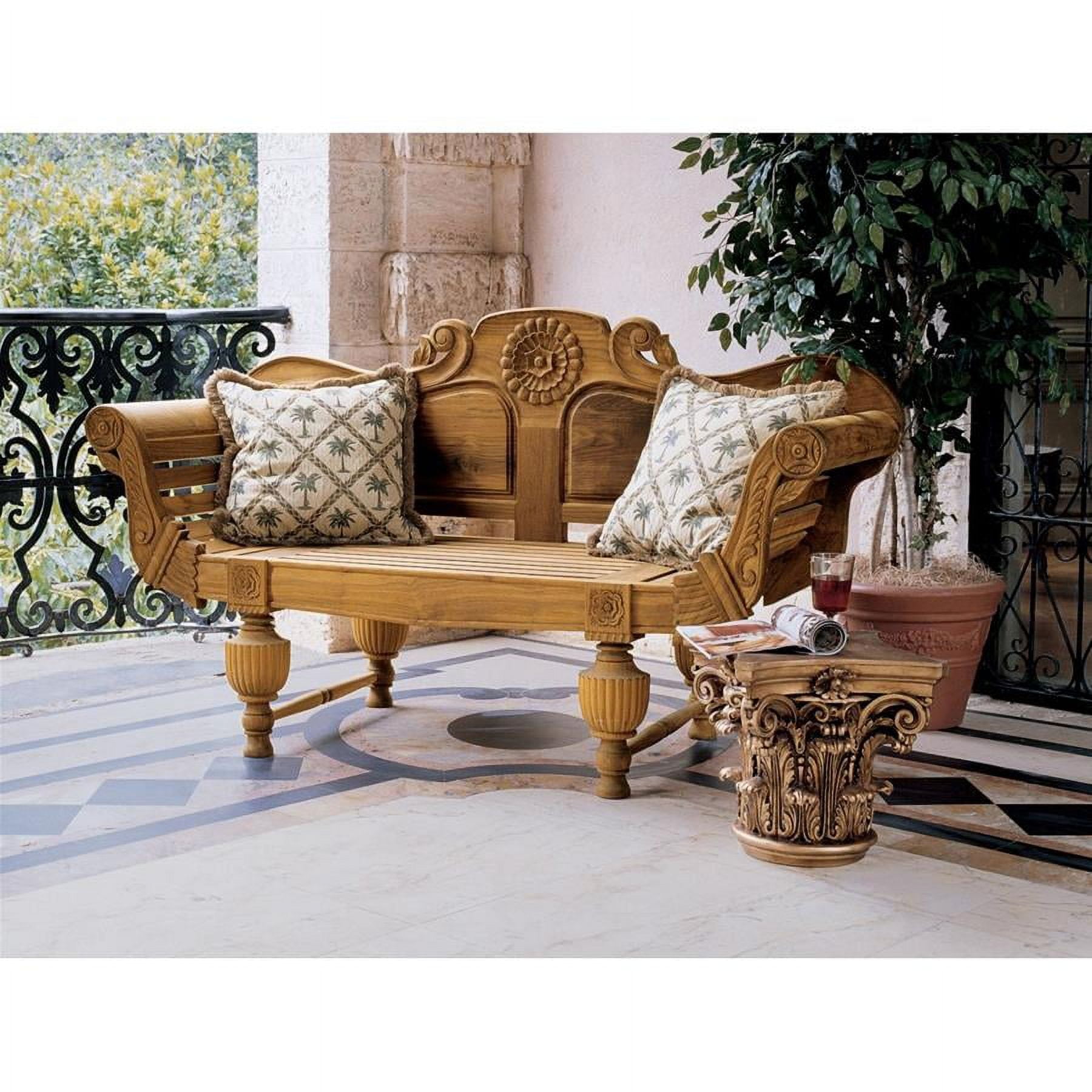 Halifax 73'' Burnished Pine Plantation-Style Console Bench