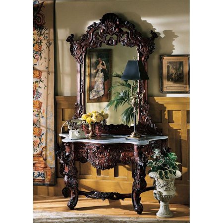 Design Toscano Hapsburg Mirror and Marble Topped Console Table