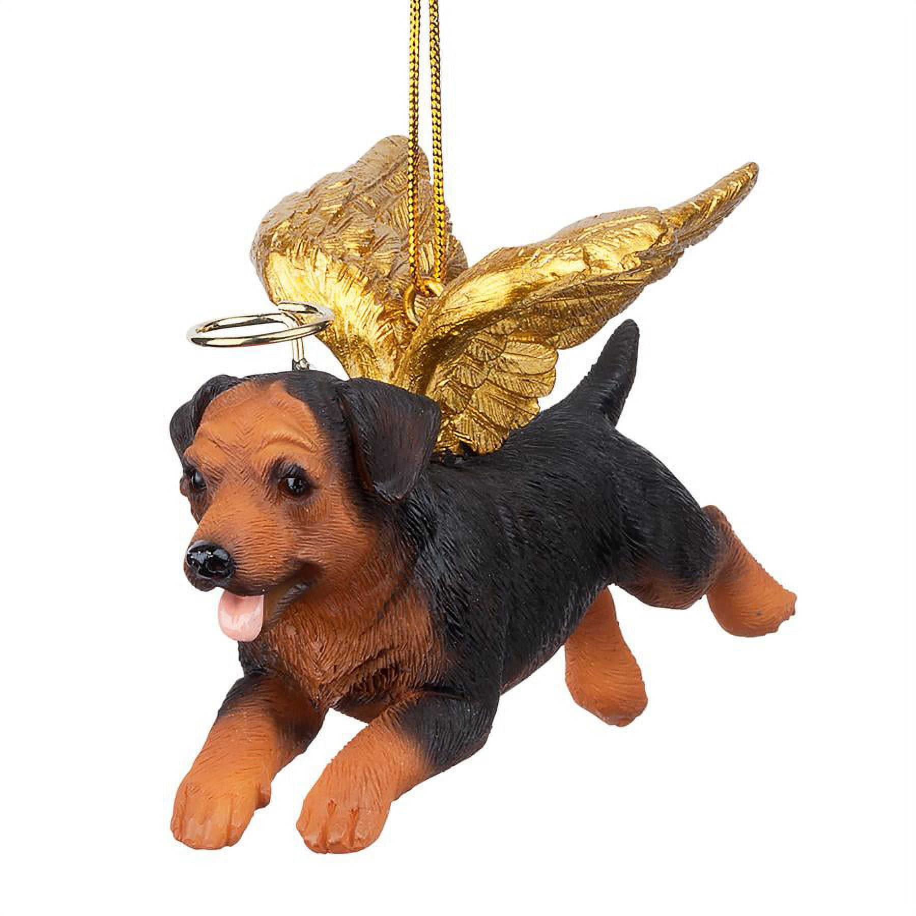 Multicolor Resin Rottweiler Dog Angel Christmas Ornament