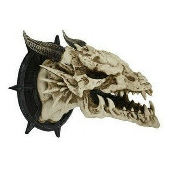 Design Toscano Horned Fossil Dragon Skull Wall Trophy Skull With Horns Plaque