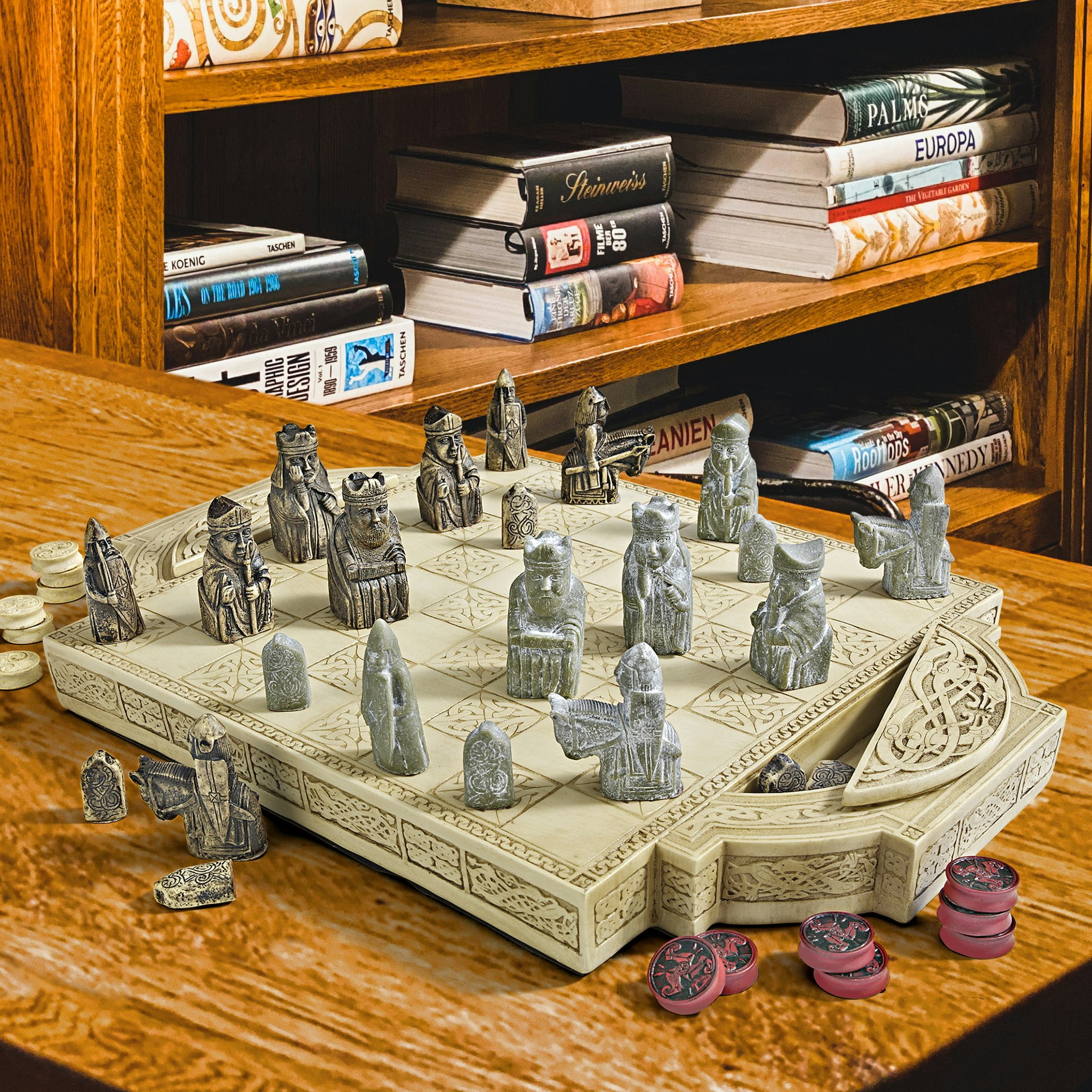 Personalized Chess Set with Historical Isle of Lewis Reproduction Game –  Mantra Immortal: Immortalize Your Gifts!