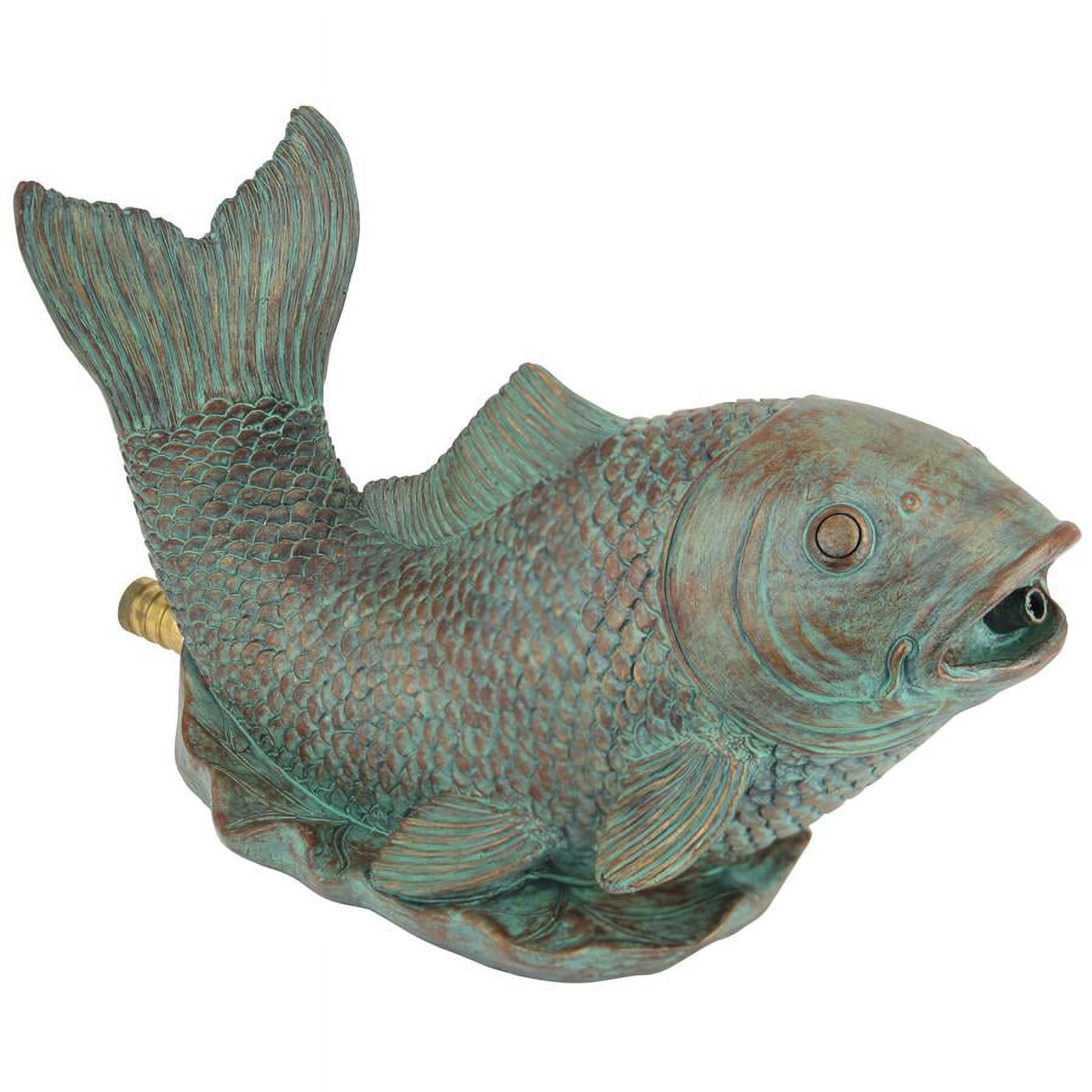 Bronze Hand-Cast Resin Koi Fish Garden Spitter Statue