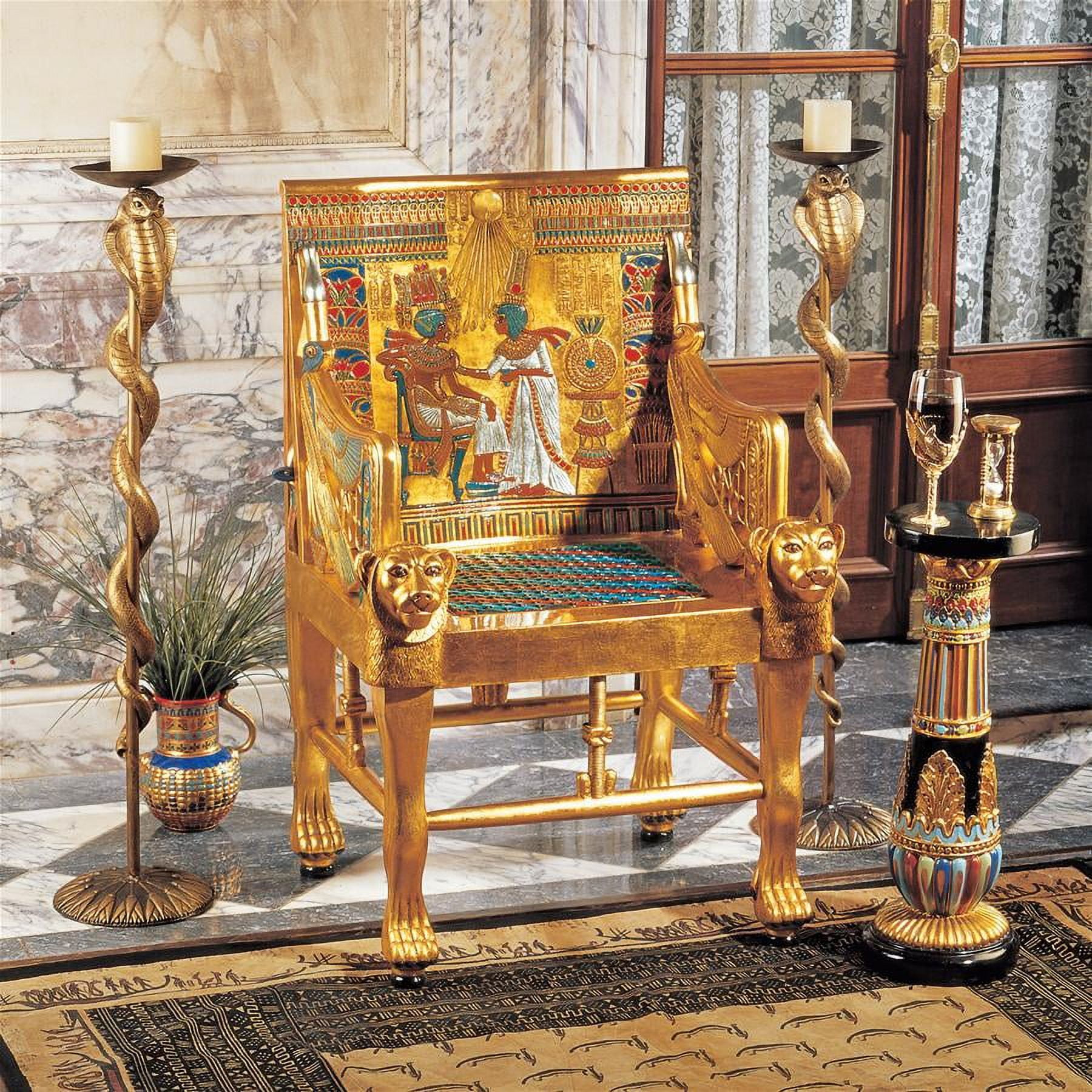 Design Toscano King Tutankhamen s Egyptian Throne Chair