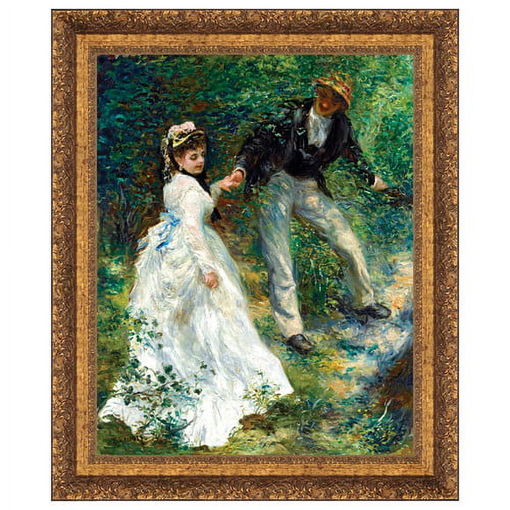 La Promenade 1870 Framed Canvas Replica Painting in Gold Frame