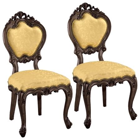 Design Toscano Lady Ambrose Shield Back Accent Chair Set of Two