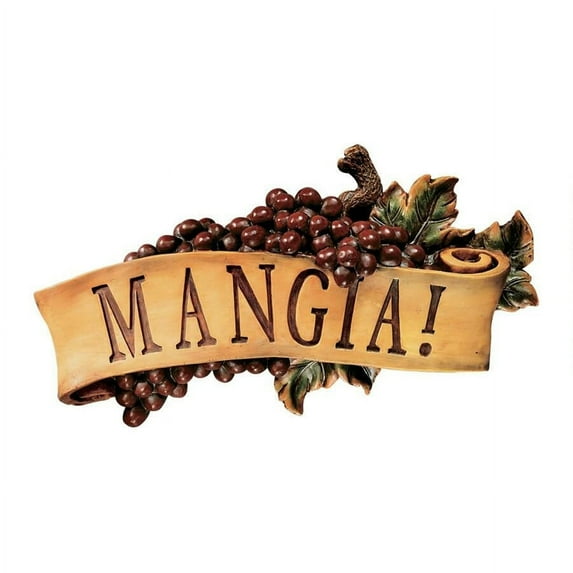 Design Toscano Mangia Italian Signs Grape Wall Sculpture