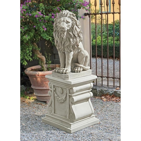 Design Toscano Mansfield Manor Lion Sentinel Statue 21 inch Garden Statue