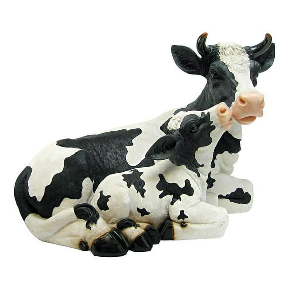 Design Toscano Mother Cow and Calf Garden Farm Animal Statue Resin Full Color