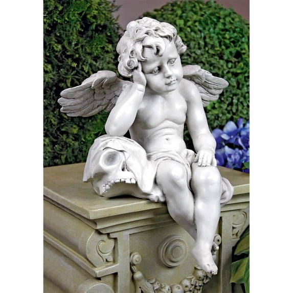 Design Toscano Mourning Mortality Sitting Cherub Sculpture