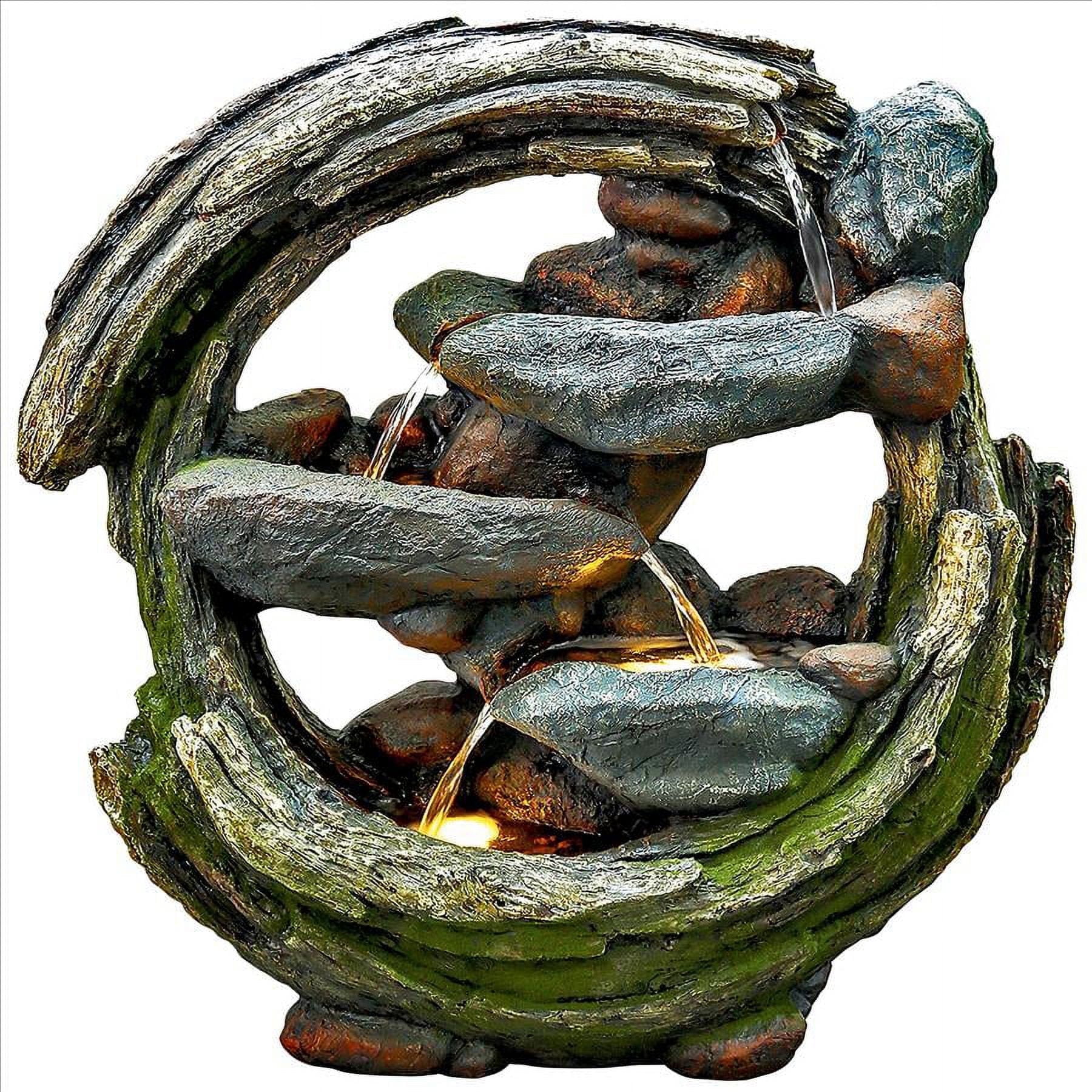 Mystic Ridge Natural Stone Cascading Waterfall Garden Fountain