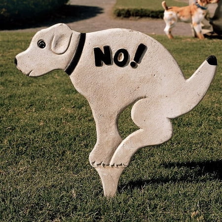 Design Toscano No Pausing Pooch Lawn Sign Garden Stake