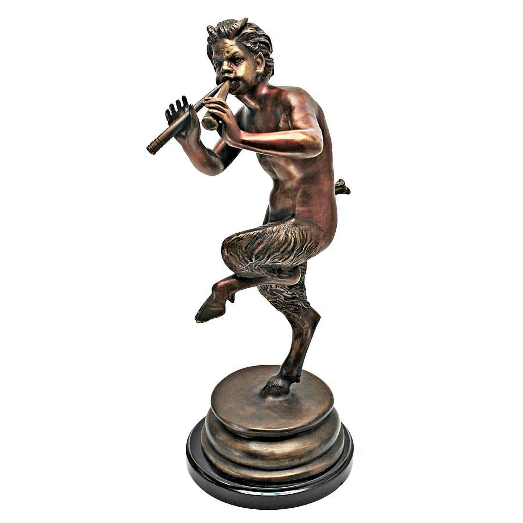 Medium Bronze Greek God Pan Statue with Marble Base