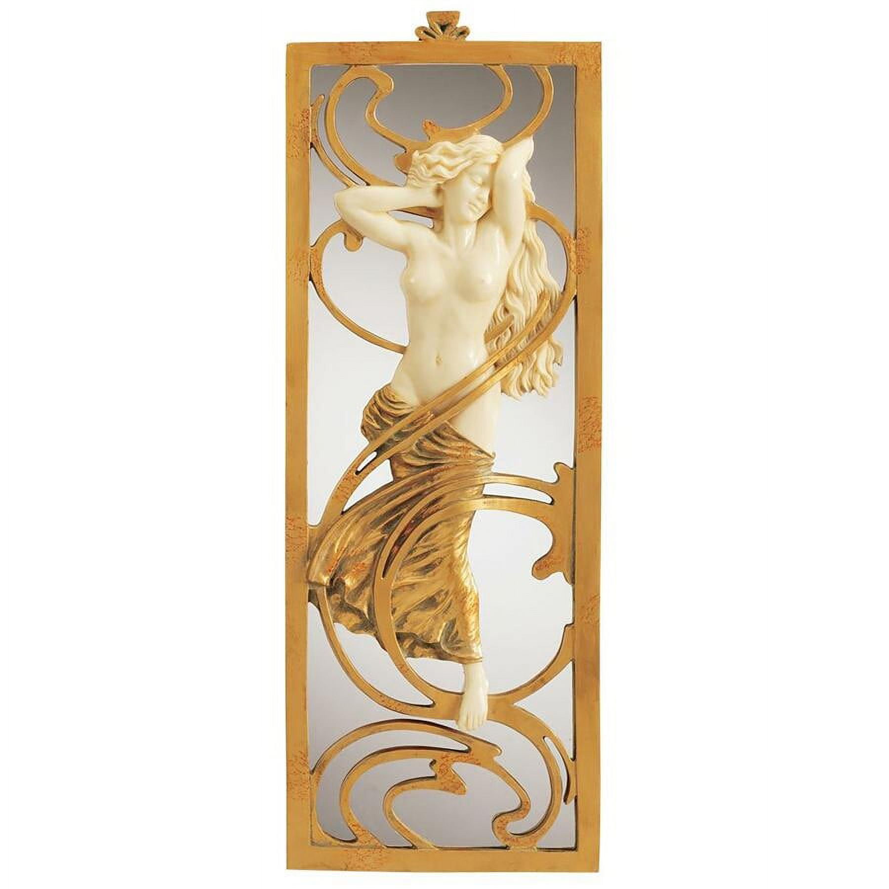 Parisian Salon 18.5" Art Nouveau Gold Leaf Wall Mirror