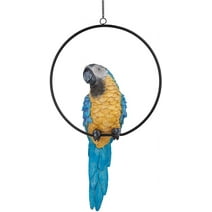 Design Toscano Polly in Paradise Parrot on Ring Perch: Large
