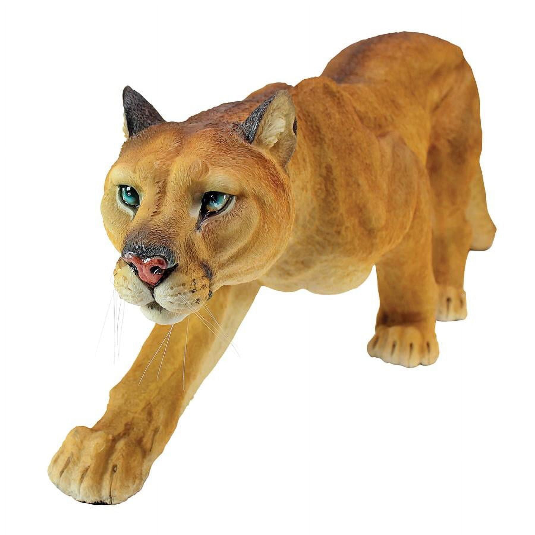 Realistic Hand-Painted Resin Mountain Cougar Garden Statue