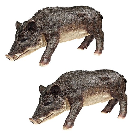 Design Toscano Razorback Wild Boar Statue: Set of Two