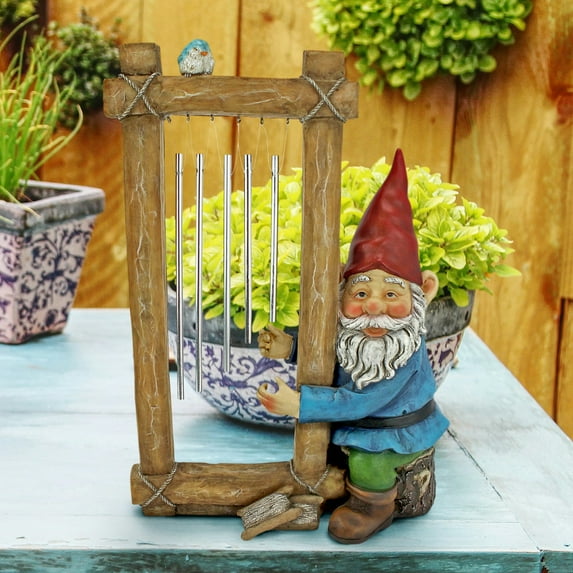 Design Toscano Ringing His Chimes Garden Gnome Statue