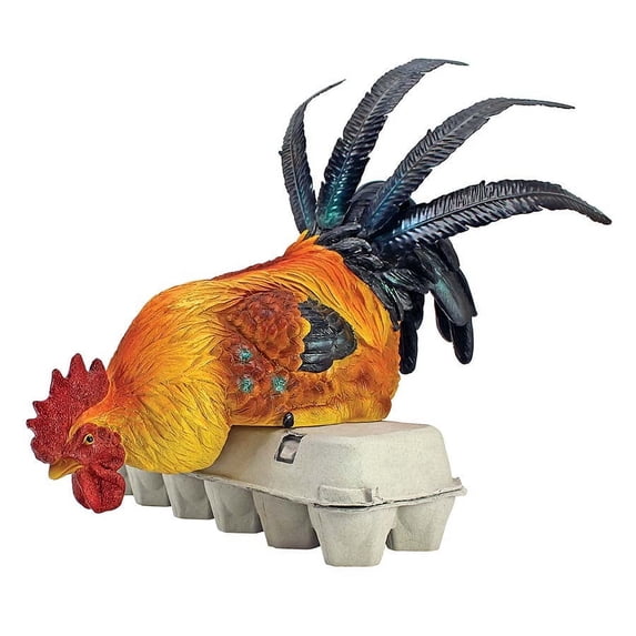 Design Toscano Rooster's Perch Sitting Chicken Statue