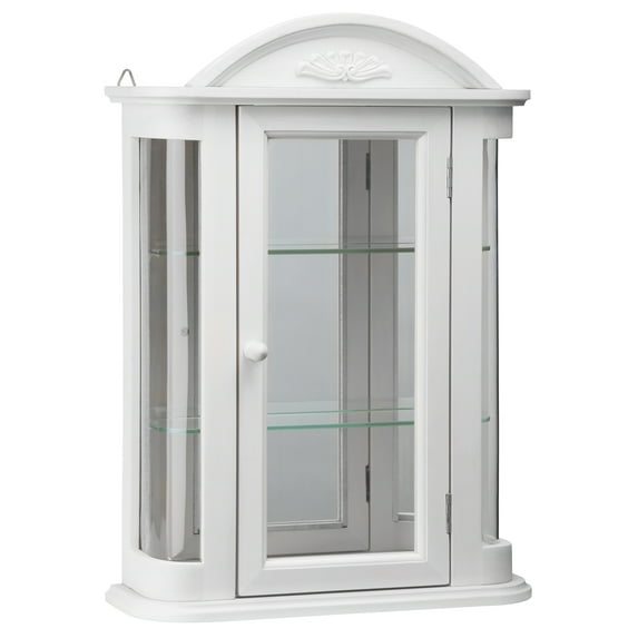 Design Toscano Rosedale Hardwood Wall Curio Cabinet: Lily White Finish