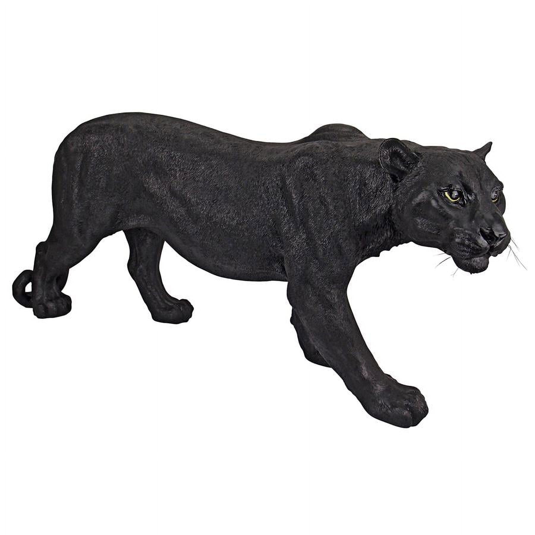 Large Black Resin Panther Garden Statue