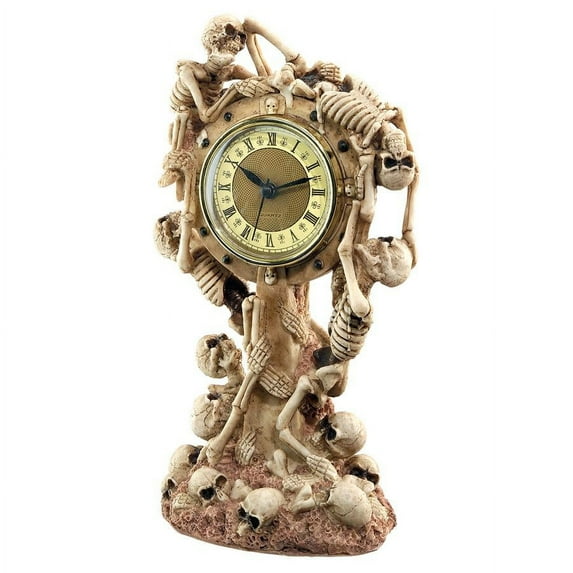 Design Toscano Skeleton Crew Sculptural Mantle Clock Analog