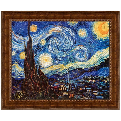 Large Framed Starry Night Canvas Replica Painting