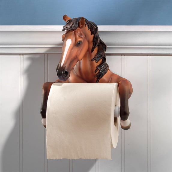 Design Toscano Steady Stallion Bathroom Toilet Paper Holder