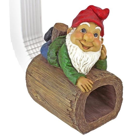 Design Toscano Stormy the Gnome Gutter Guardian Downspout Statue
